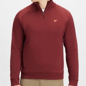 Fabletics Men's Maroon Zip-Up Sweater